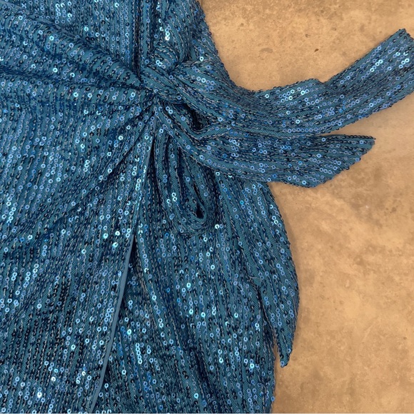 Blue Sequin Mini Dress | 4 - Picture 5 of 10